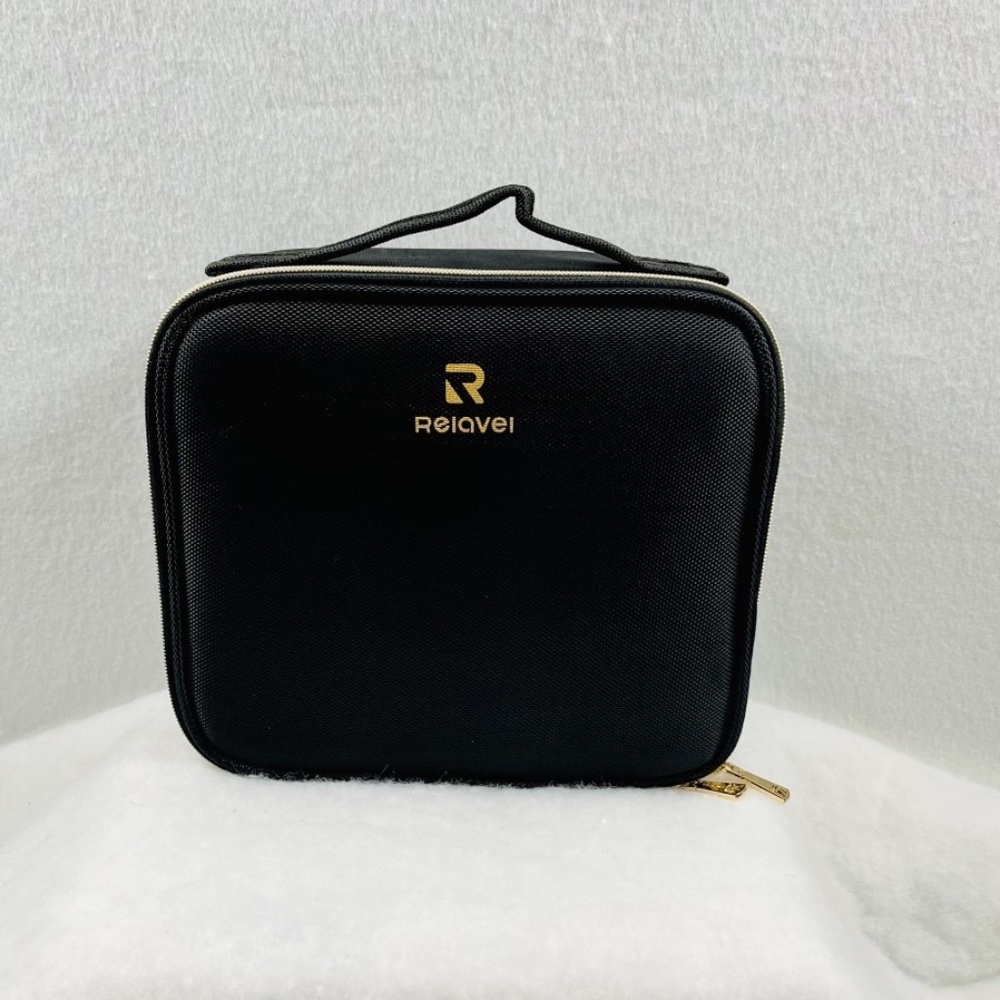 Relavel Travel Makeup Train Case Organizer with Adjustable Dividers (small)